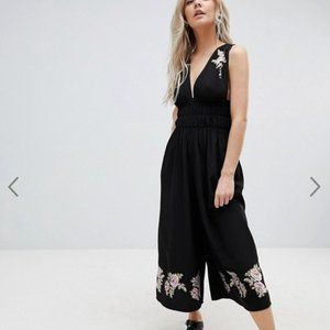 Black deep V ASOS Jumpsuit